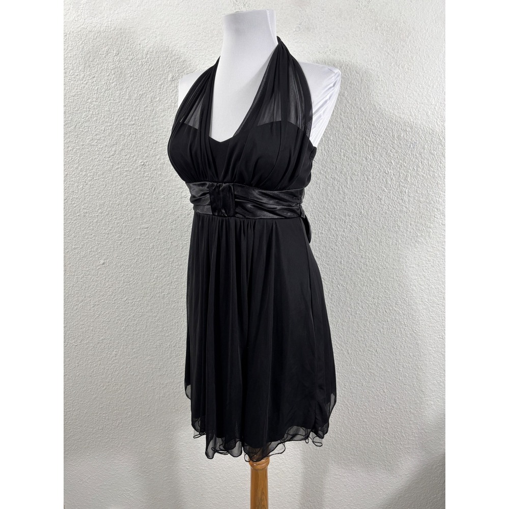 Speechless Black Halter Neck Cocktail Dress Y2K Witchy Vampy Size S D15731J33